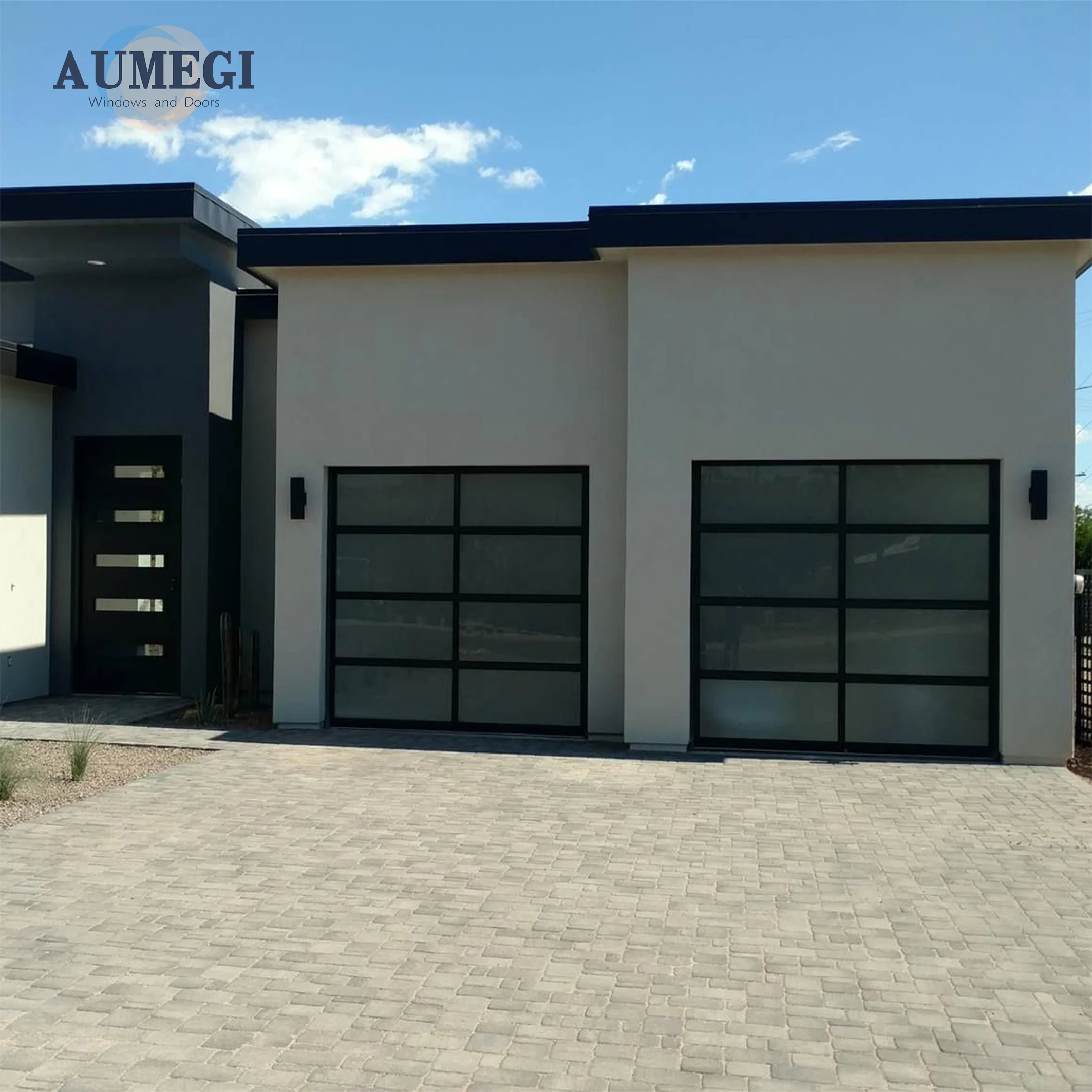Aumegi Residential Garage Door American Insulated Door Curtain Durable  Automatic Garage No Ceiling Rails Sectional Garage Doors