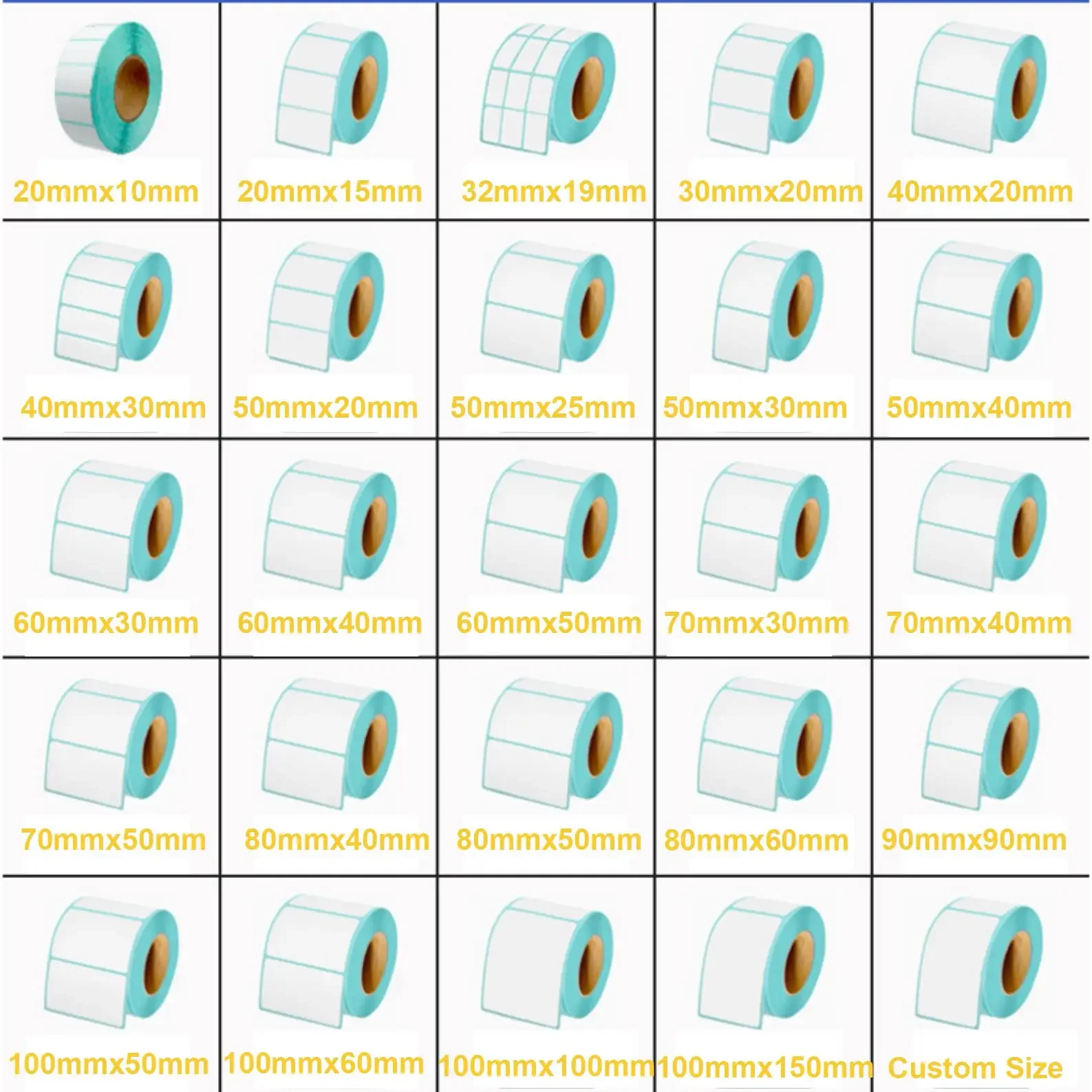 Custom Barcode Label Sticker 58x40 60x40 Blank Or Printed Self Adhesive Paper 58mm Thermal Label Sticker Roll
