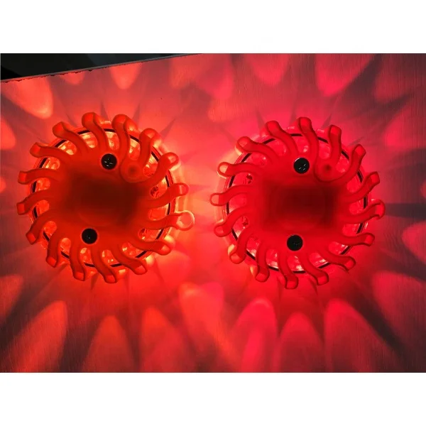 6 Emergency Roadside Flares Kit LED Safety Strobe Road Warning Light Highway Beacon Alert Flare With Magnetic Base