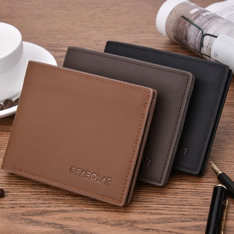 Portefeuille Carteira Custom Design Slim Coin Purse ID Credit Card Holder Short PU Leather RFID Thin Wallet For Men