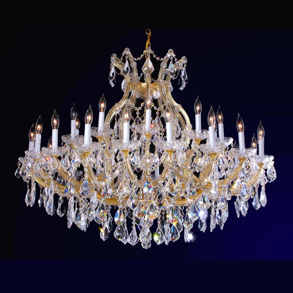 Zhongshan Manufacturer 30 Lights Silver Golden Candle Crystal Chandeliers Guangzhou