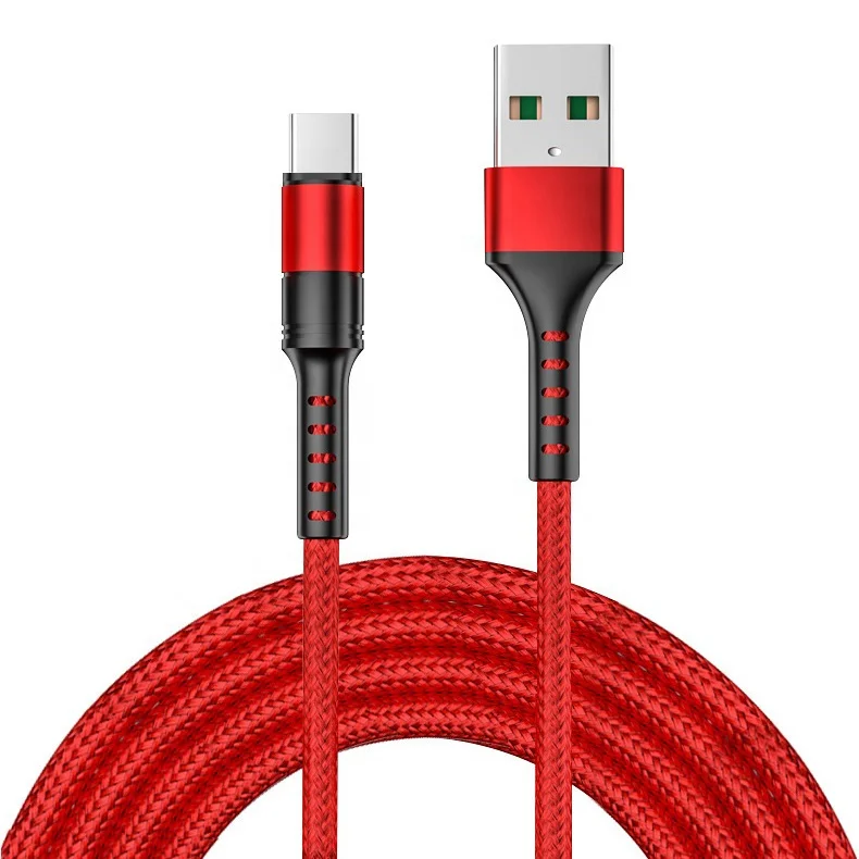 Hot Selling Nylon Braided Cable 3ft 5A Type C Fast Charging Quick Usb Data Cable USB C Type C Charger Cable For Samsung
