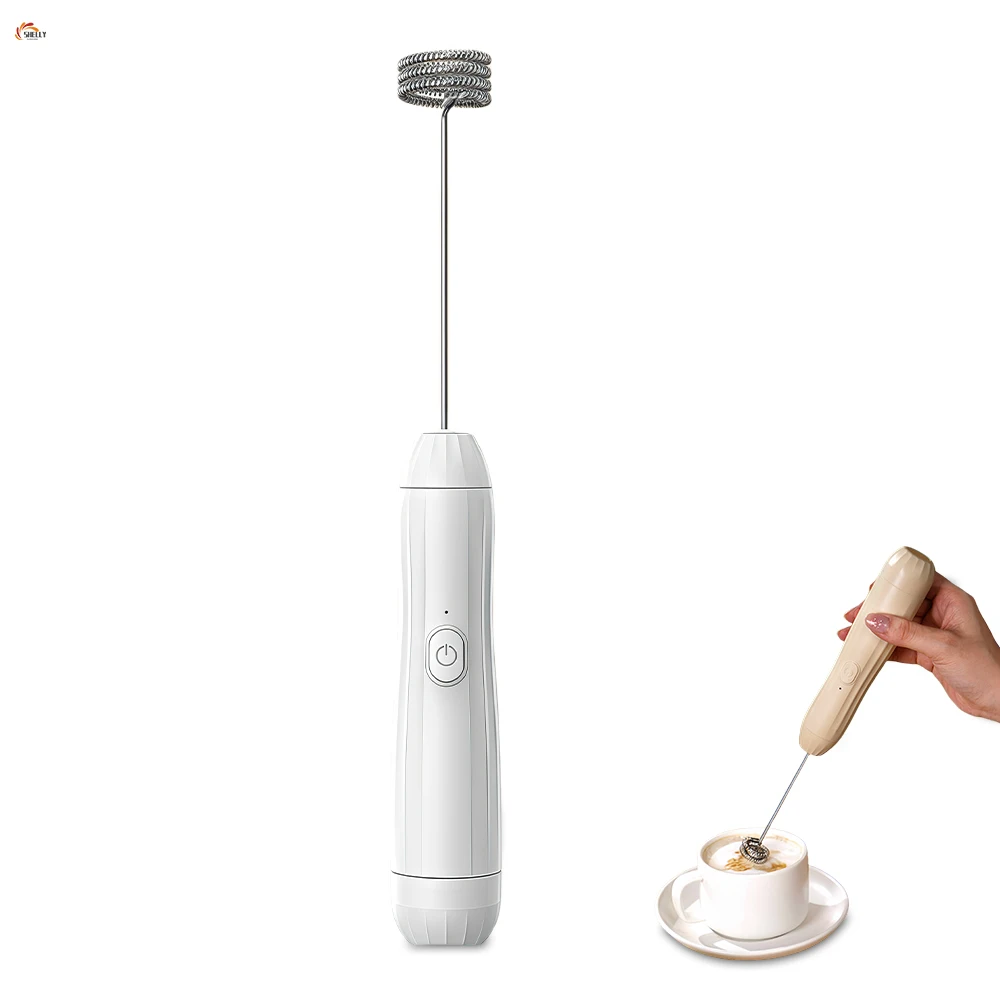 XL Rechargeable Handheld Electric Milk Frother Stainless Steel Egg Whisk Coffee Foam Mixer Blender for Lattes and Cappuccinos