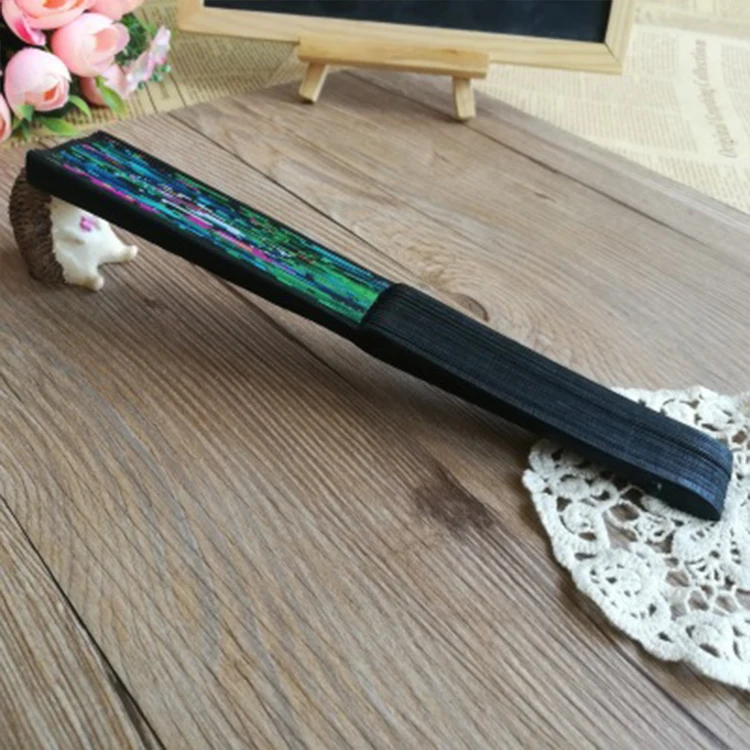 Wholesale large wedding hand fan personalized bamboo custom printed bamboo folding hand fan