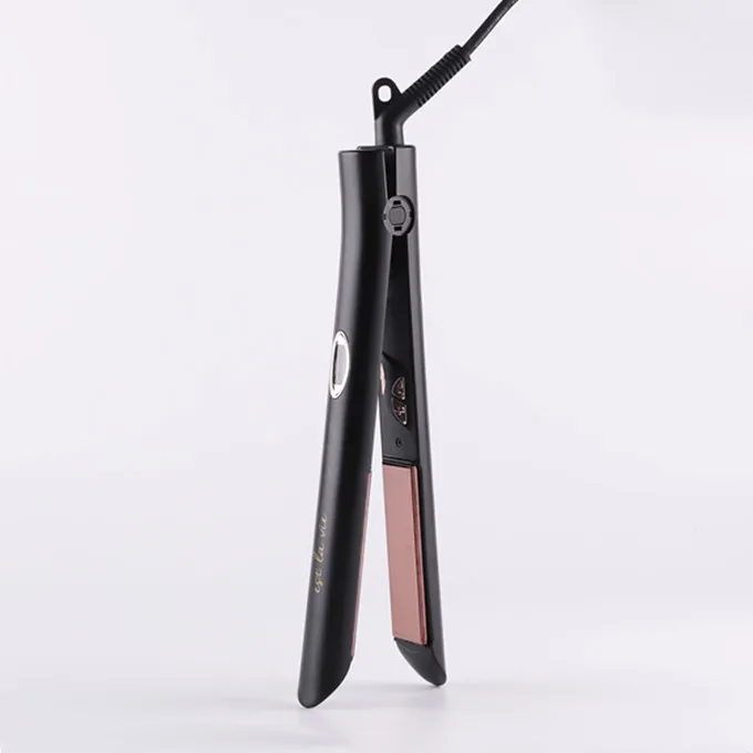 HY New Sale Custom Professional Flat Iron New Rose Gold Titanium Plate Negative Ion Hair Straightener