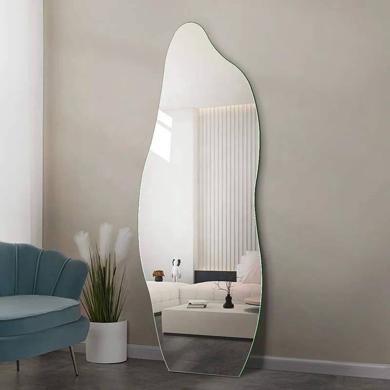 New Design Home Decorative Frameless Irregular Wall Mirror Full Body Explosion Proof Dressing Mirror