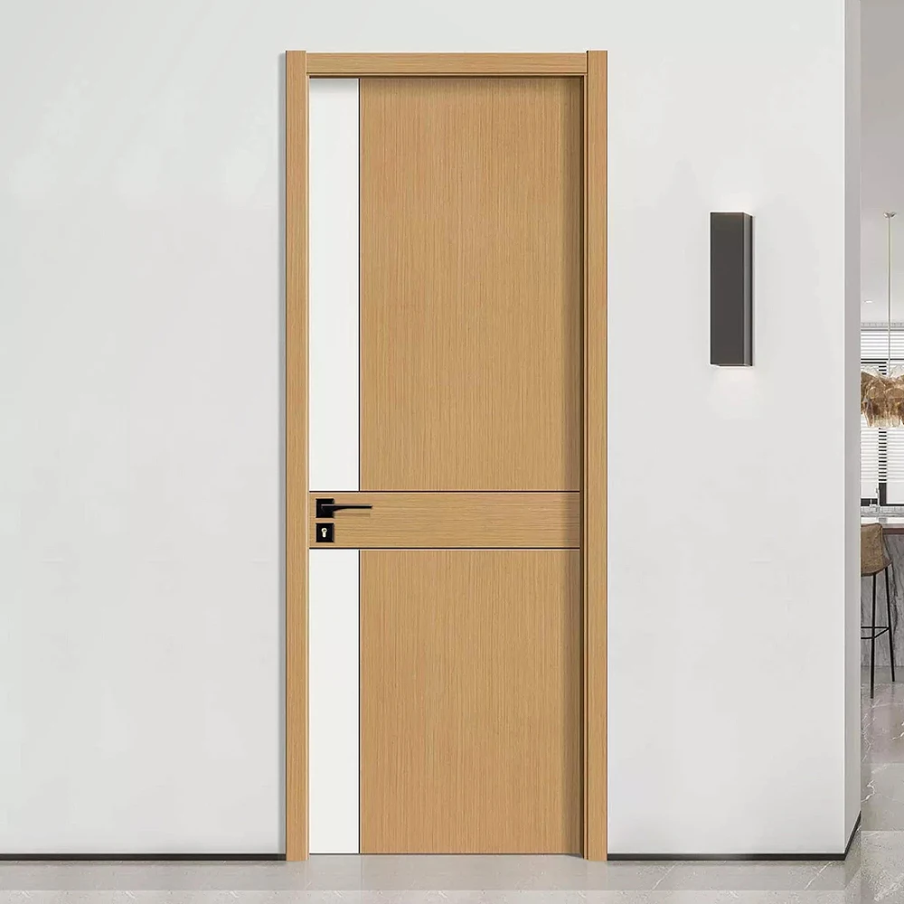 40/45mm Luxury Hospital Project Bedroom Doors With Frame Single WPC Soundproof Modern Simple Design Interior Wooden Door