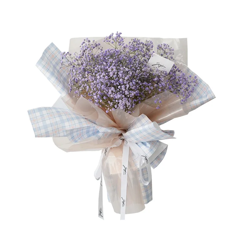 LONGSUN Two-color plaid wrapping paper small fresh plaid wrapping paper flower bouquet packaging material