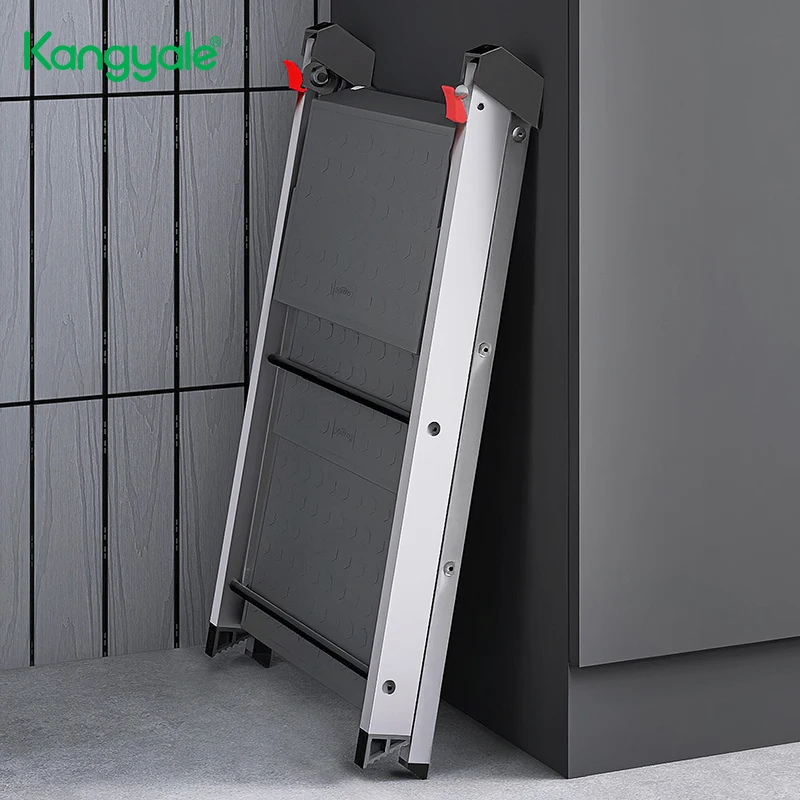 Kangyale Multipurpose Ladder Aluminum Portable Folding Step Ladder Household Ladder Shelf