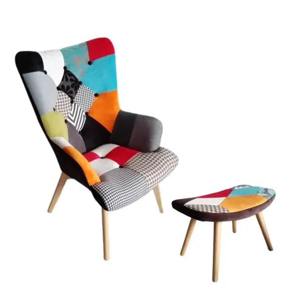 Оптовая продажа комнатный винтажный стул одиночная мебель роскошный лоскутный