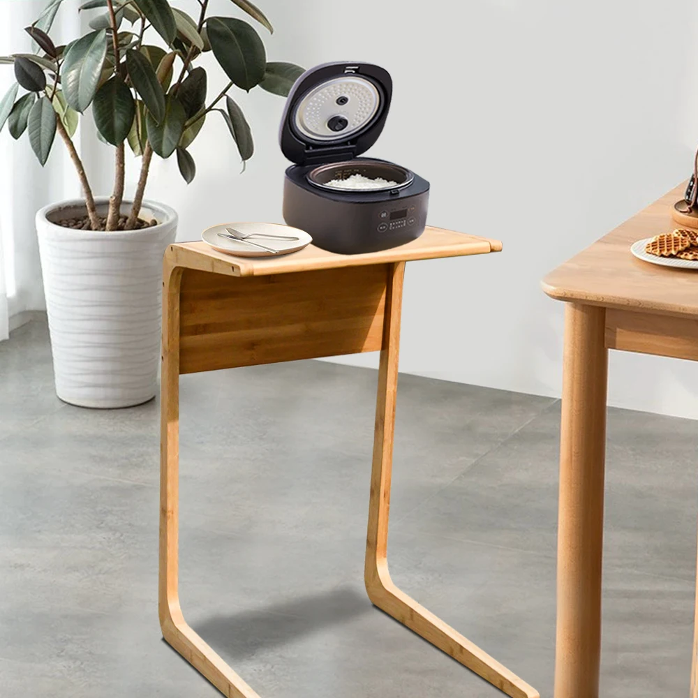 C Type Bamboo Stable Snack Coffee Table for Bed Sofa Side Children Study Tables