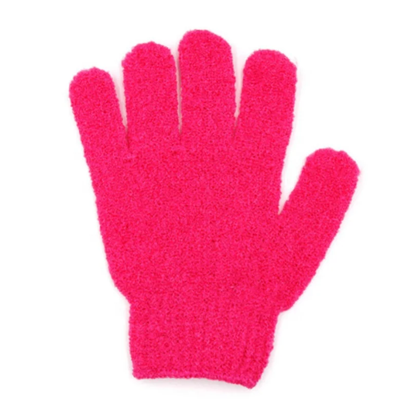FYD Custom Nylon Five Fingers Mitt Massage Dead Skin Remover Body Exfoliator Gloves Body Scrubber Shower Exfoliating Bath Gloves
