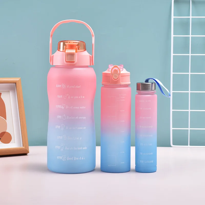 64 Oz Bpa Free Reusable Time Marker Camping Water Jug With Handle Leakproof Large Motivational Water Bottle For Gym