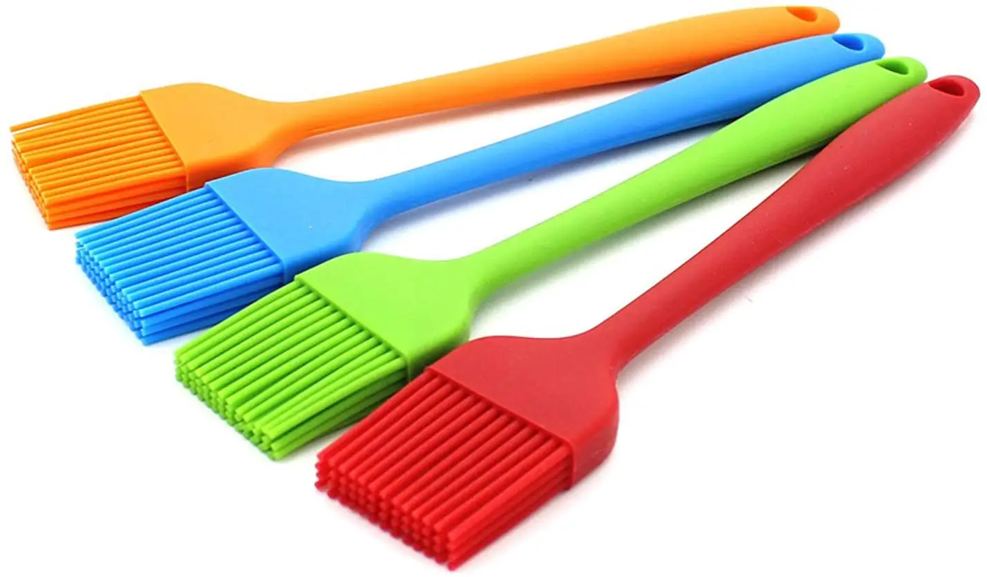 Heat Resistant Silicone Brush Oil Sauce Cream Brush for Barbecue BBQ Meat Cakes Pastries (Random Color) HOZ