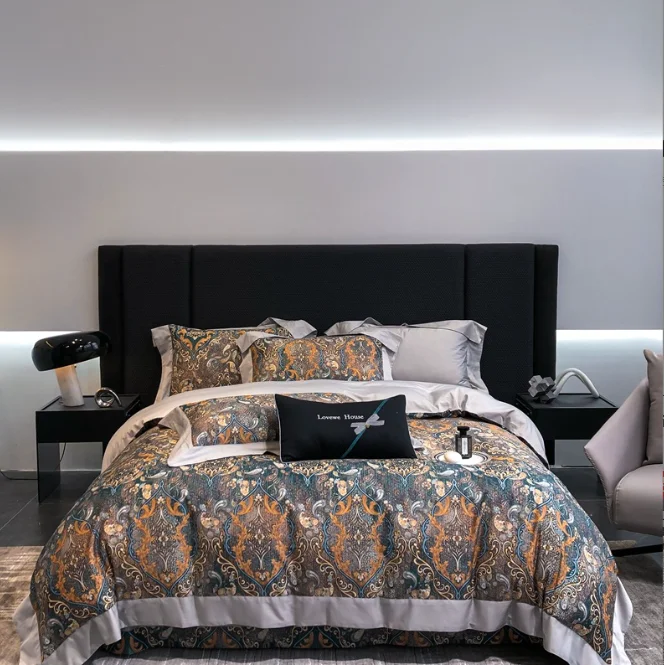 Luxury Tencel Bedding Set Bedsheet Collection - High Quality 4pc Cotton Cartoon 60 Modern Comforter Set 100% Cotton Sanding Fall