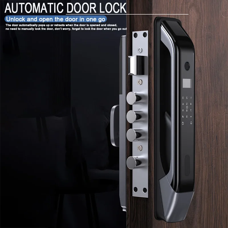 
New Design Smart Lock Work With Tuya Unlock With Fingerprint Password Key Cards APP Support Temporary Password 