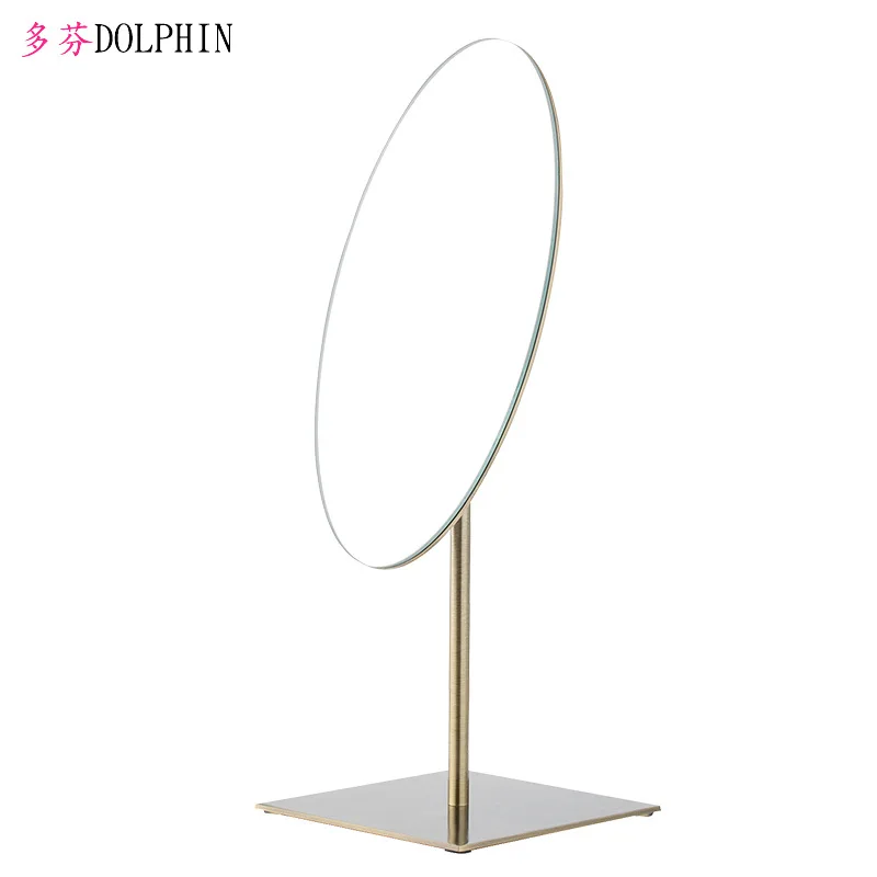 Ретро Бронзовый сплав металлический стол макияж комод Desktop декоративное зеркало бронза макияж зеркало