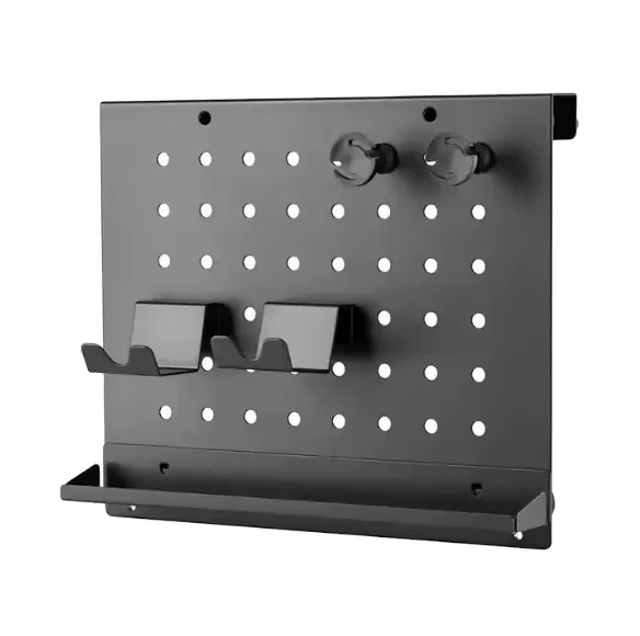 Clamp-on Desk Pegboard Desk Accessories for Office Gaming Home Magnetic Metal Peg Board Panel for Office and Desk Organizer Set