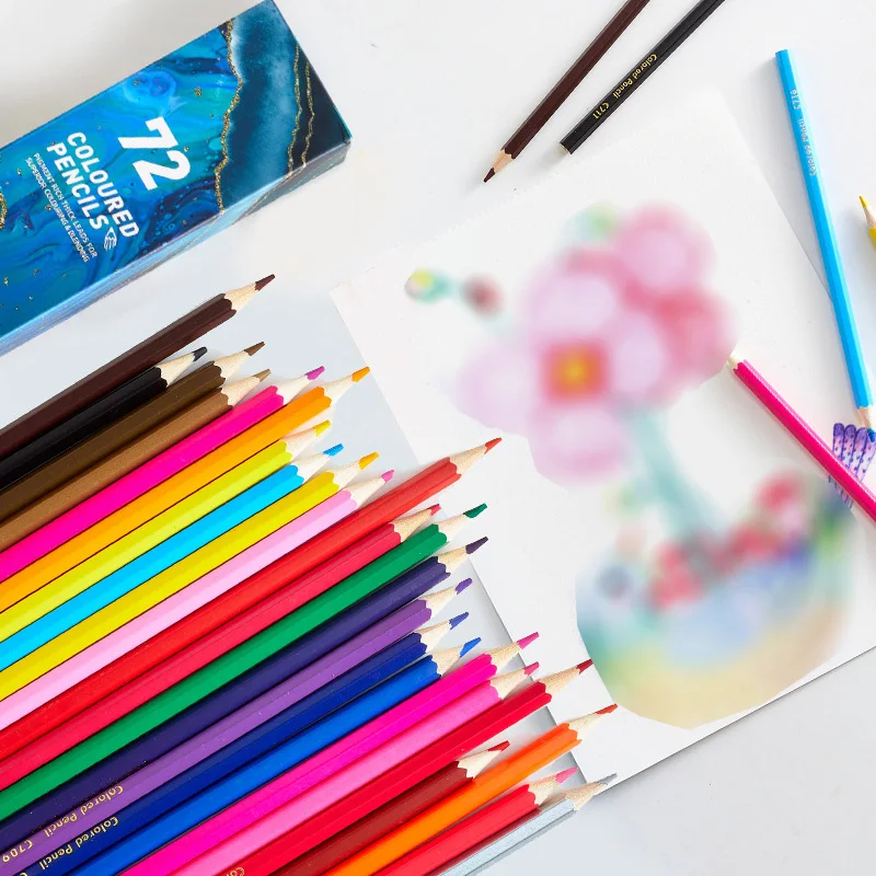 50 colored pencils set school art supplies soft core sketching drawing colouring pencils box