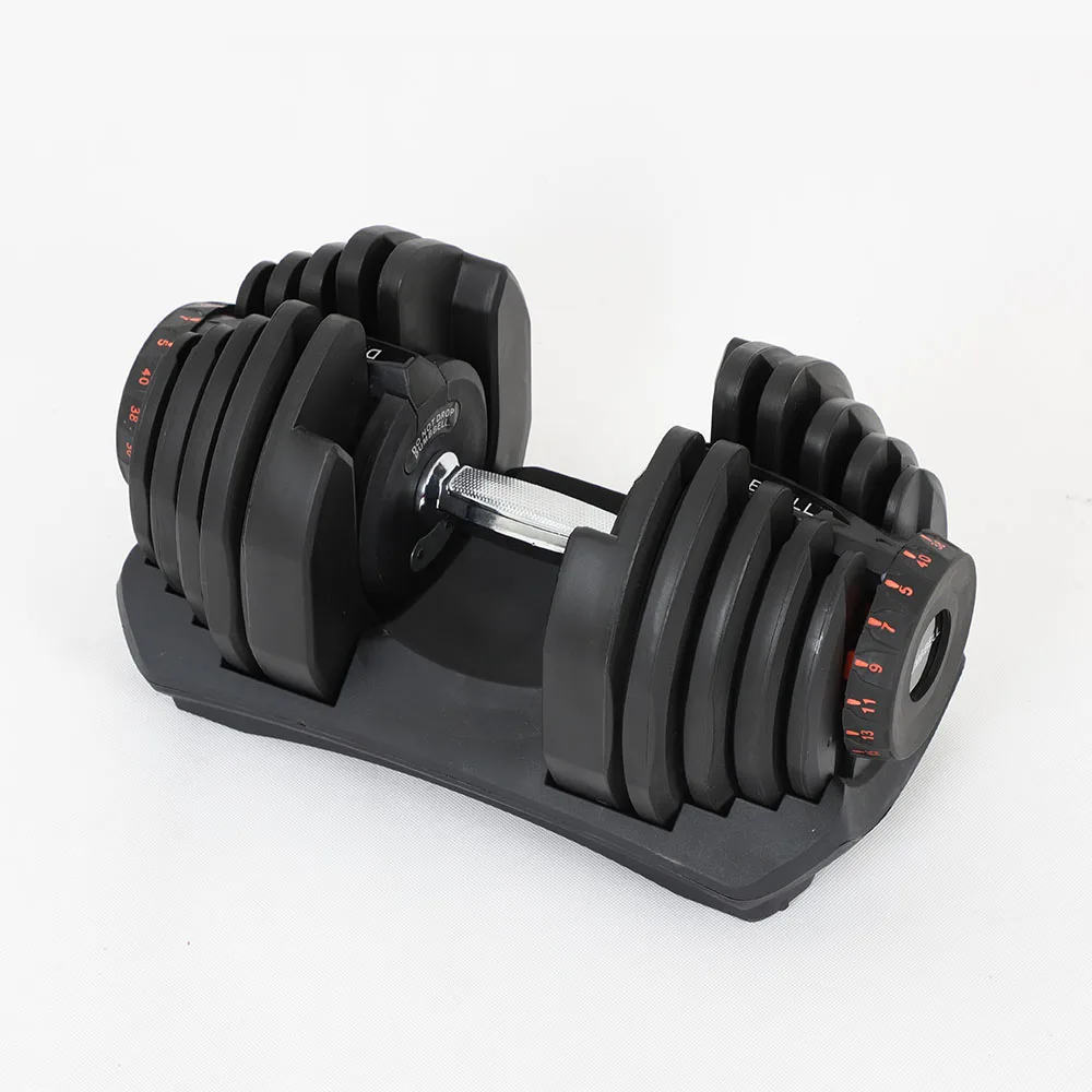 2021 New Design Gym indoor dumbbell fitness 24kg 40kg 50kg 52.5lb 90lb Rubber Cast Iron Adjustable dumbbells set