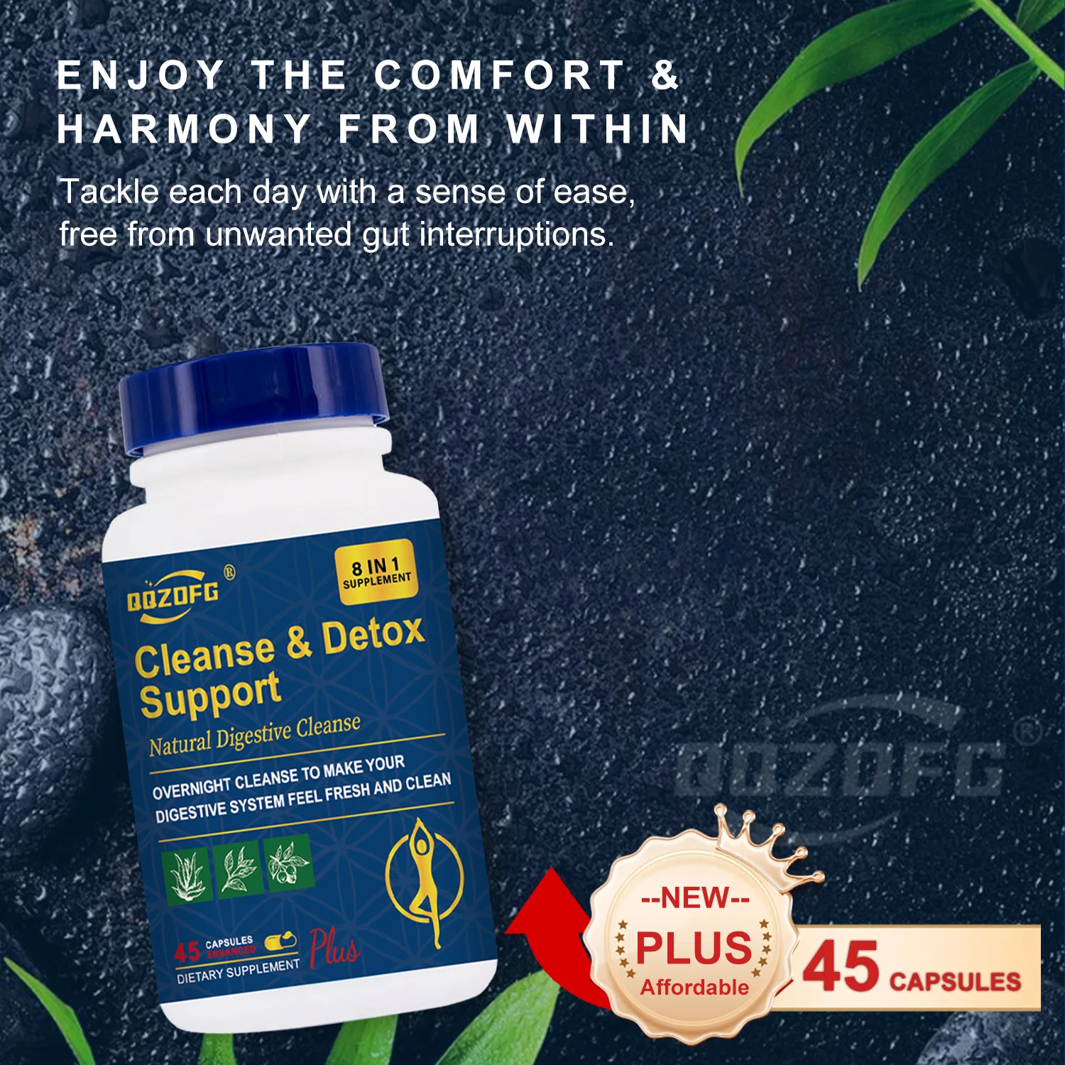 Natural Digestive Cleanse capsule Gentle Herbal Detox & Clean Supports Digestive health