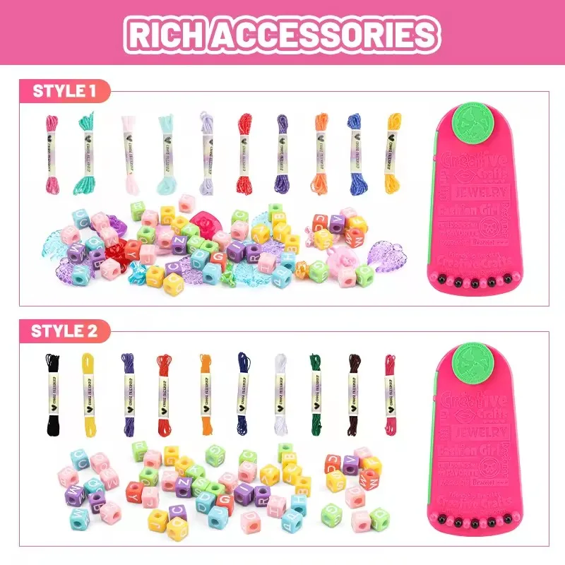 Custom Hot Sale Girls DIY Bracelet knitting Machine Toys Cartoon Educational DIY Toy Hand Make Girl Toy Bracelet Making Kit