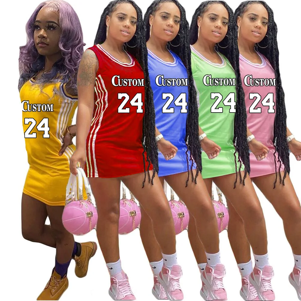 Баскетбольное платье с сублимационным принтом, новая женская одежда, летнее баскетбольное платье с круглым вырезом и принтом, новая женская одежда