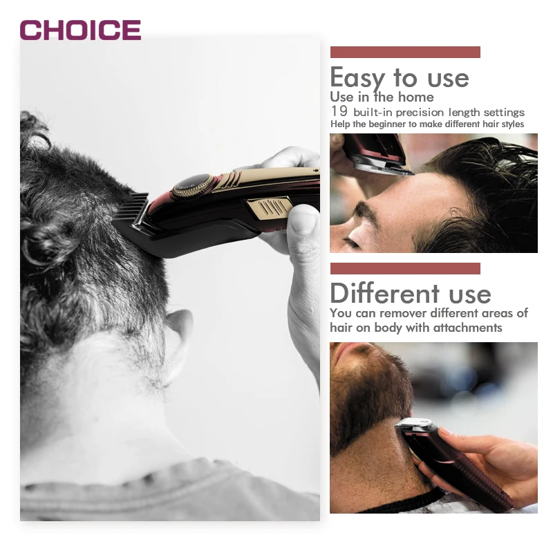 Multifunctional Electric Cordless Hair Cutting Set Professional Rechargeable Wireless Hair Clipper Set