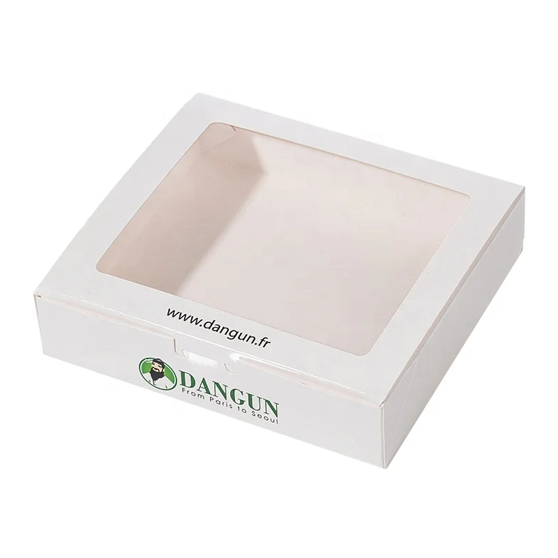 Clear window White Cake Box Cardboard Paper Weeding Packaging Box with  window