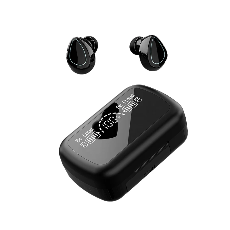 Factory direct selling sky-10 TWS Sport Wireless Mirror Earphone With Charging Box Waterproof 9D HD Stereo Earbuds