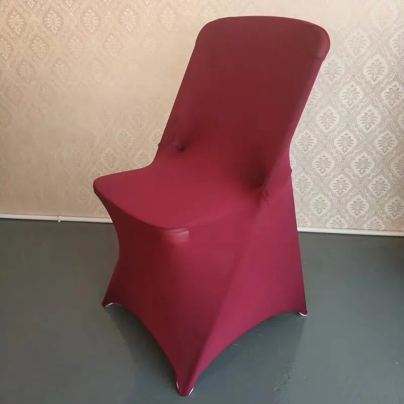 Factory Wholesale Banquet Event Decorative White Stretch Spandex Folding Chair Covers