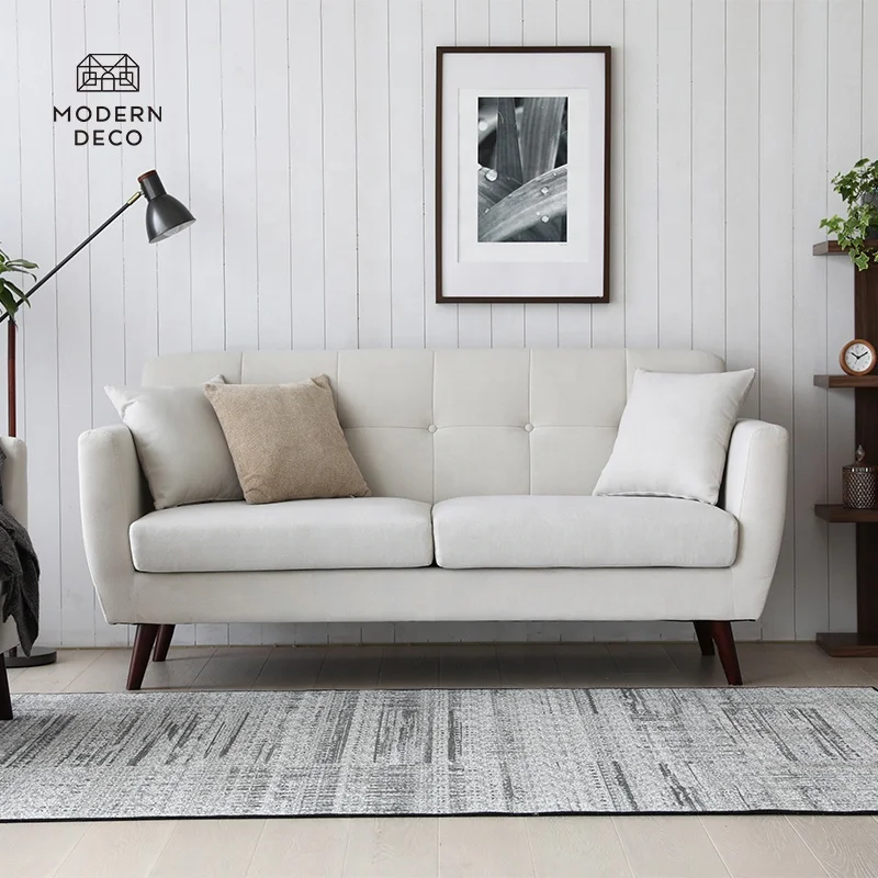 fabric sofa beige color tufted 2 seater interior design contemporary upholstered scandinavian modern high quality
