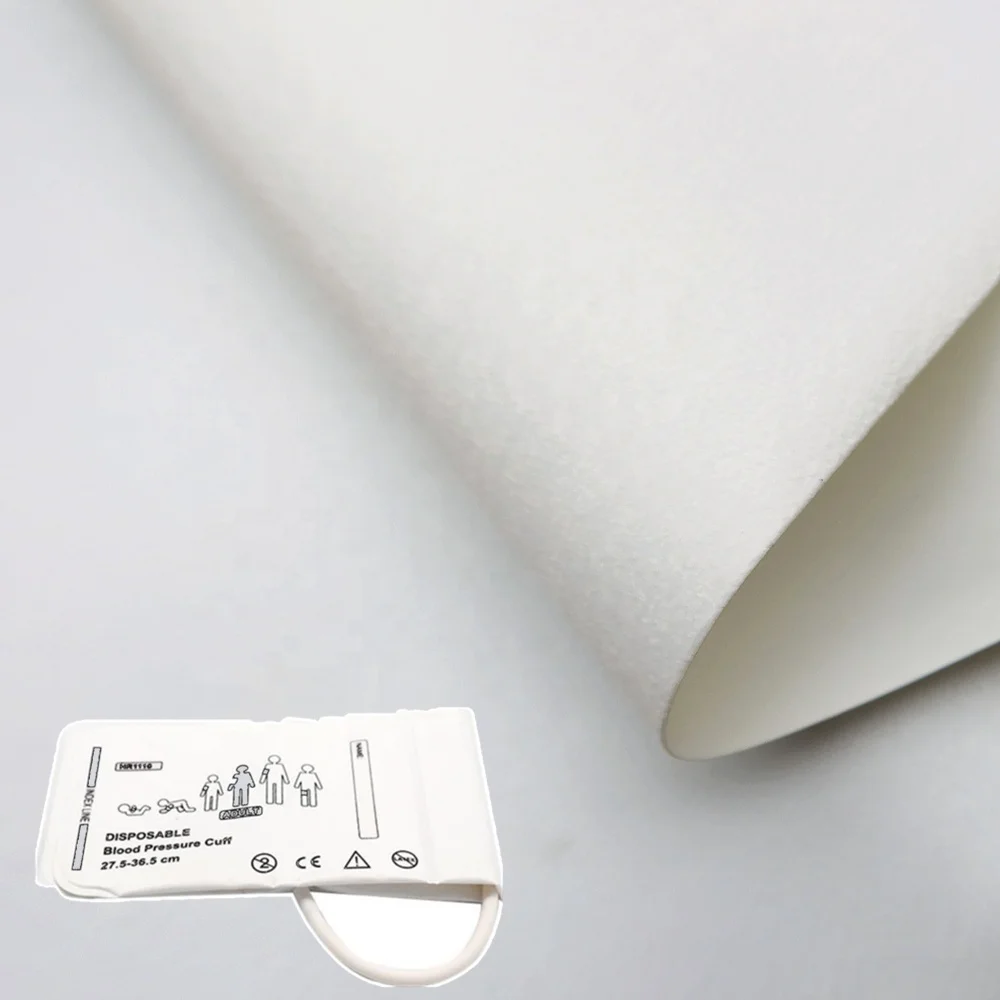 ПВХ ламинированный белым нетканым одноразовым медицинским браслетом для измерения кровяного давления, больница для людей, животных, ткань