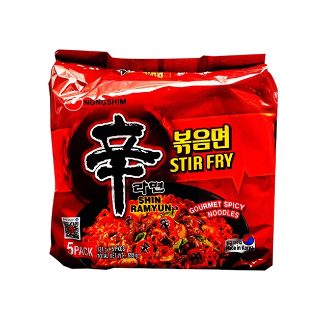 Wholesale Custom Package High Quality  Production Korean Food Instant Noodles Trade Stir Fry 131gmx5 (Bundle)