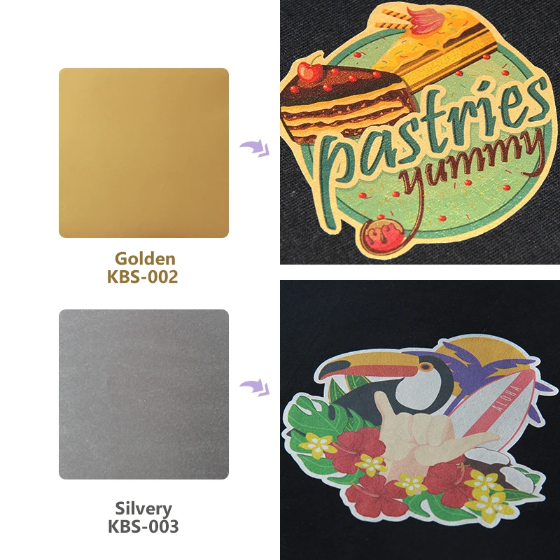 Qingyi print Iron on gold silvery printable heat transfer vinyl for t shirts Inkjet Printer
