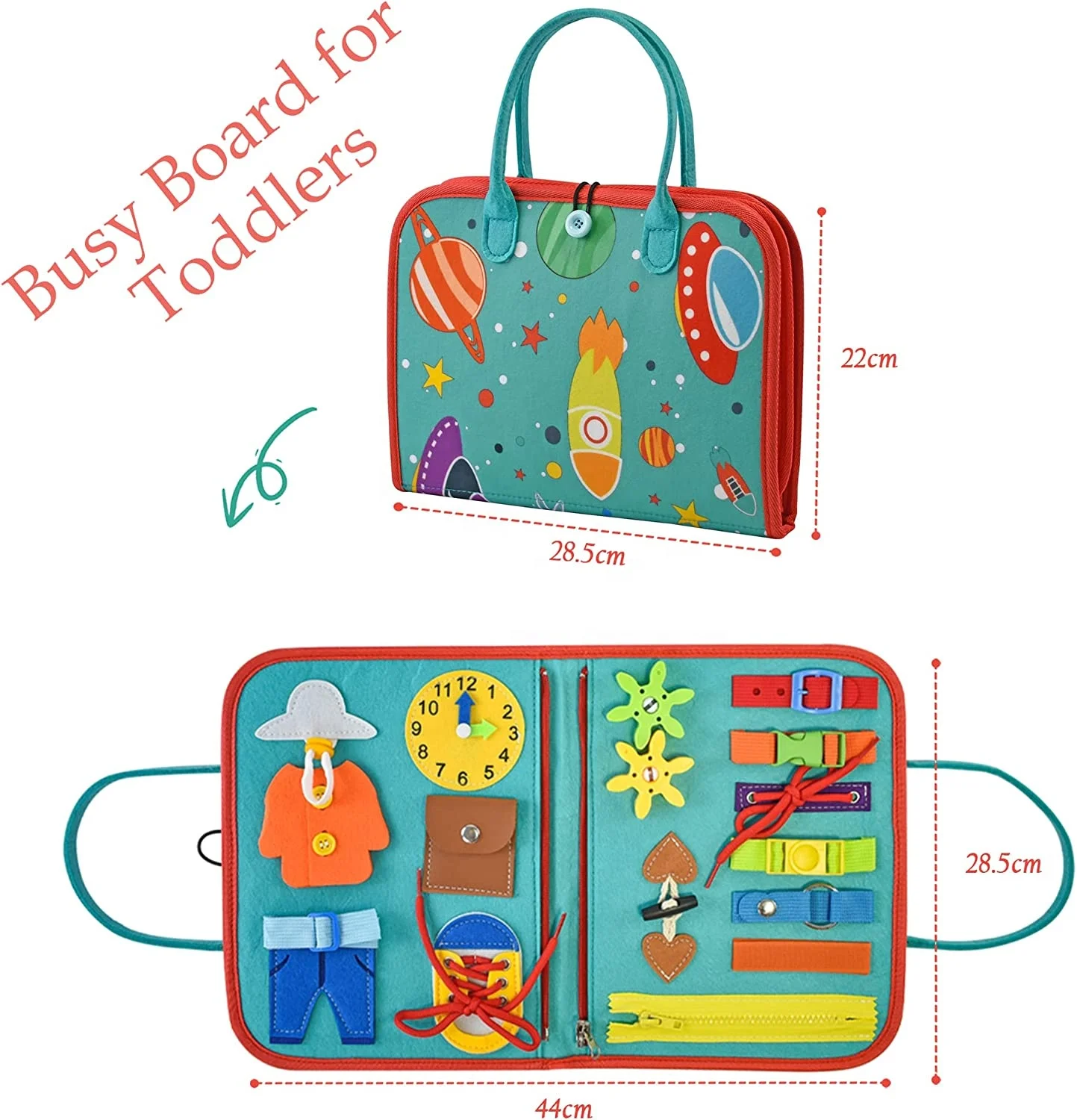 Custom Kids Toys Educational Sensory Felt Busy Board For Toddlers Montessori Felt Busy board For Kids
