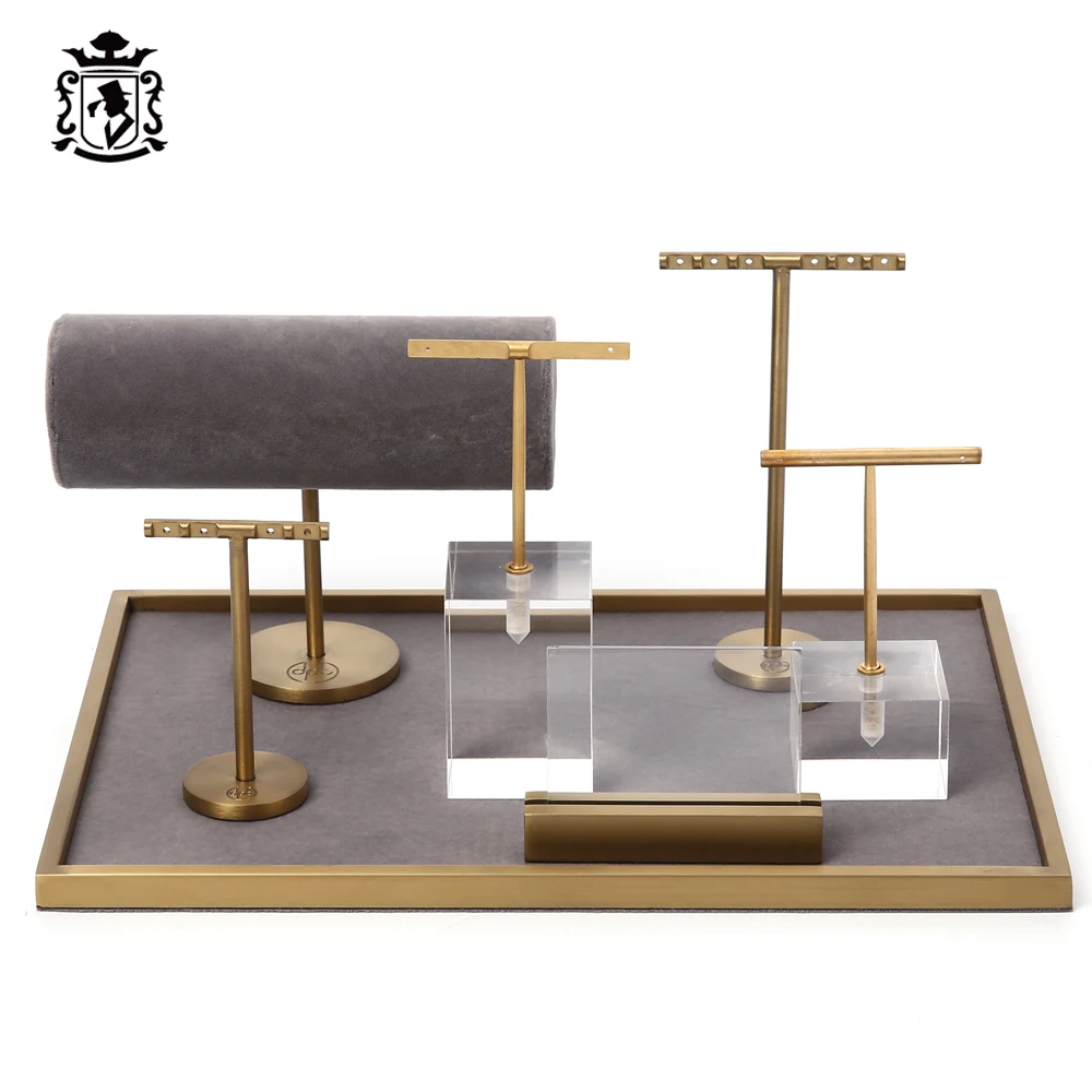 Velvet Covered Bracelet Bangle Watch Display Stand Jewelry Display Rack Holder Organizer T-Bar Countertop Window Show