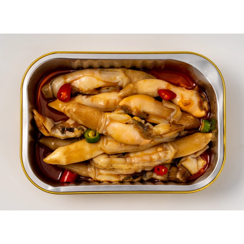 wholesales chinese flavor seafood snack seafood boil  ready to eat flavoured  instant Razor Clam Meat