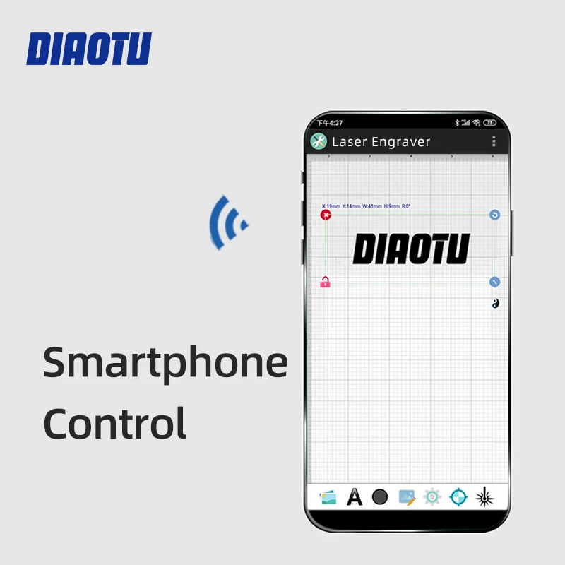 DIAOTU 7w 145*170mm laser engraving machine portable DIY Mini marking machine bamboo wood seal laser engraving machine