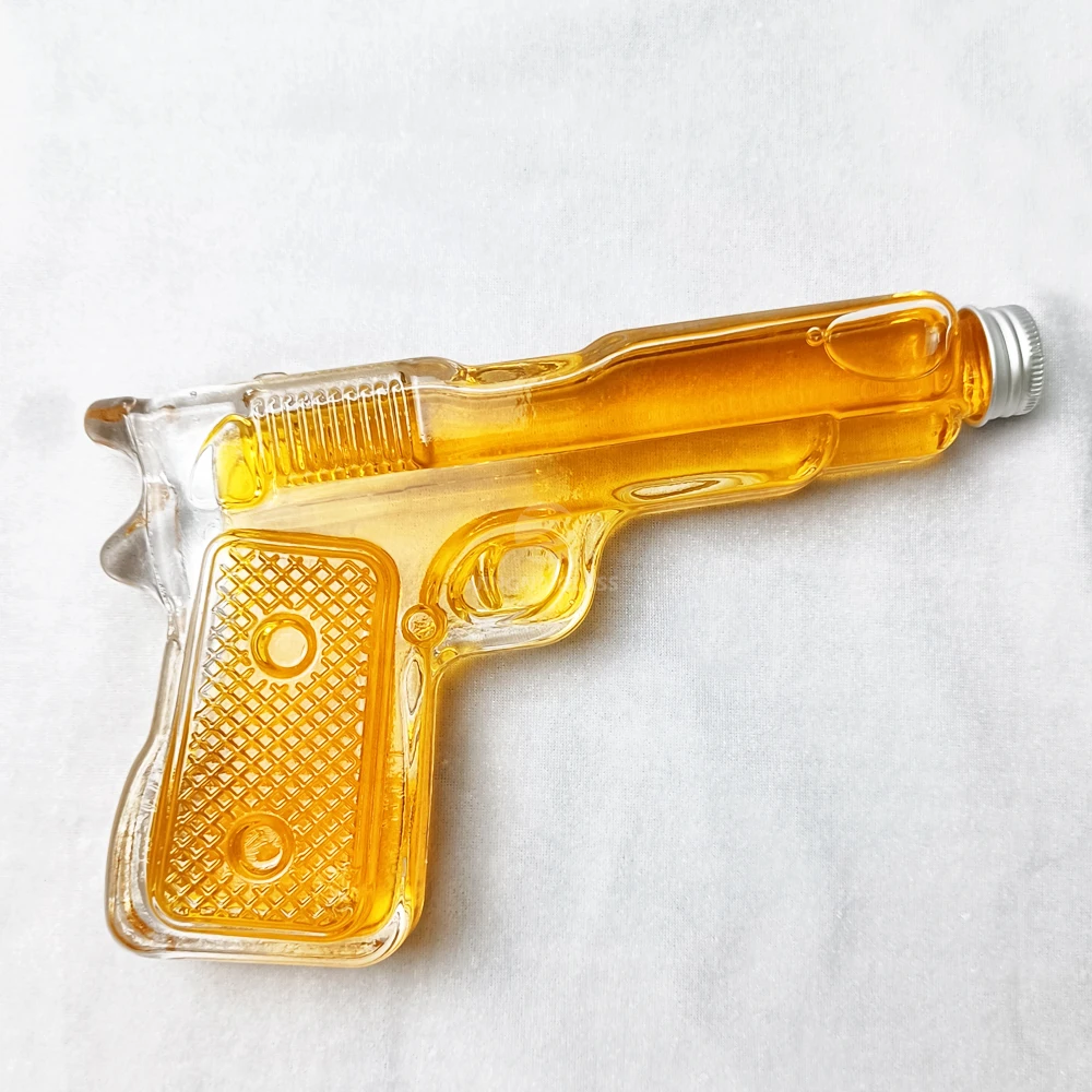 Gun Shape Glass Bottle Spirits Whisky Run Gin Bottle Special Design