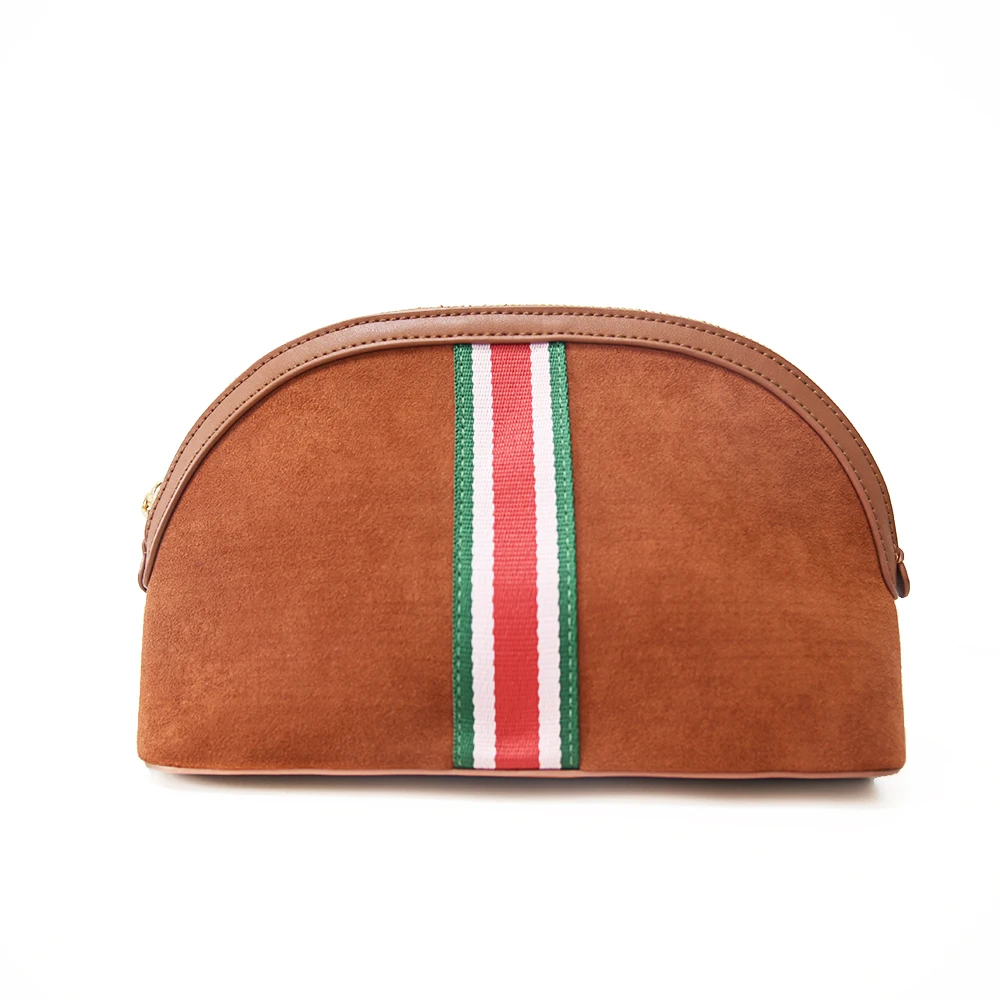 Chocolate shell Shape Zipper locked Pouch Customized PU leather Cosmetic Bag Custom Pouch