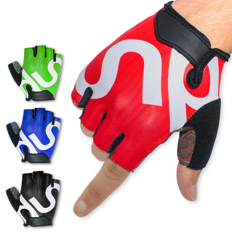 2023 New Design Mesh Cloth SBR Lycra Gloves Outdoor Sports Cycling Half Finger Gloves
