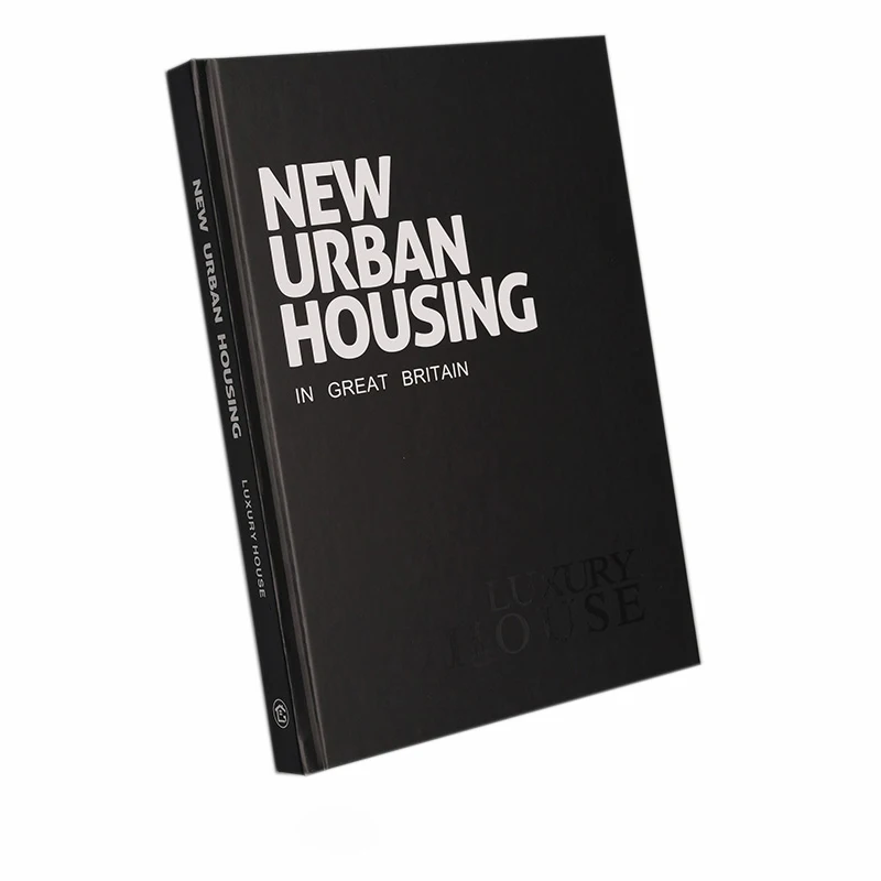 Custom high quality foil stamping black cloth hardcover book printing with case