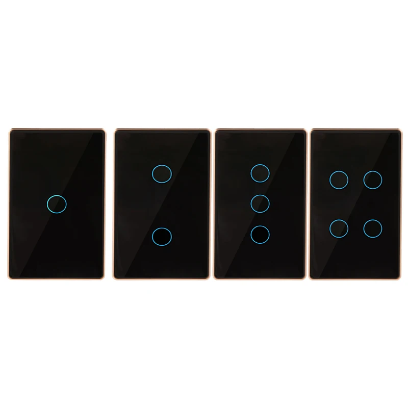 Factory tempered glass Touch Screen Multi-Route Diversity 4 gang Smart Switch TuYa Wifi Light Wall Switch