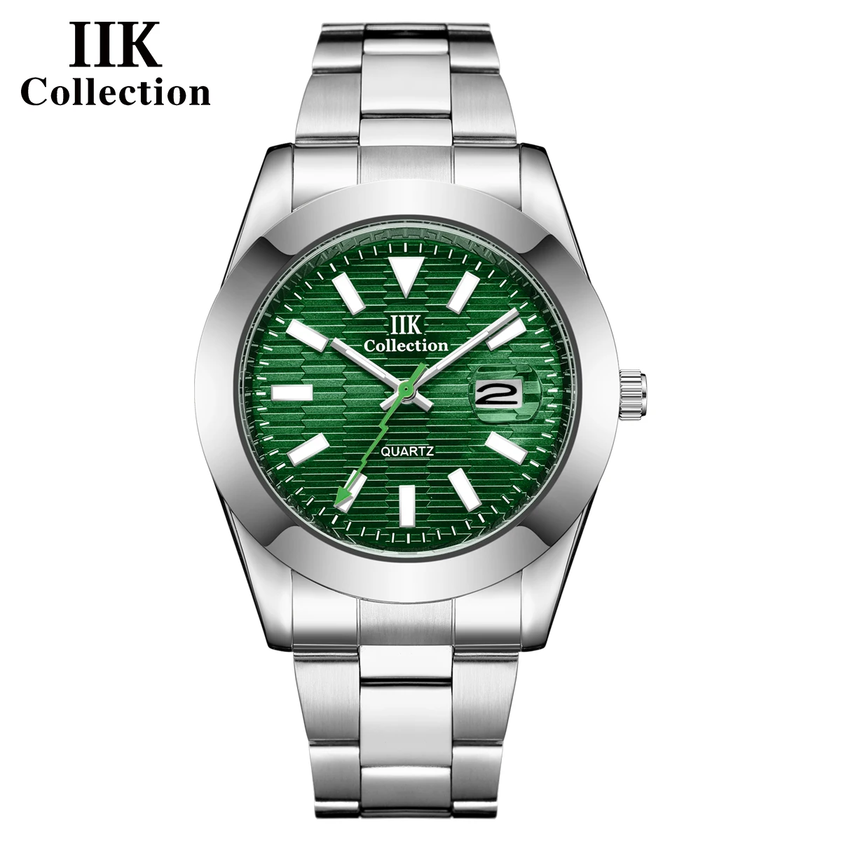 IIK GB860B 2022 New Green Dial OEM Custom Logo Men Watch Quartz Waterproof Calendar Steel Band Mens Watch