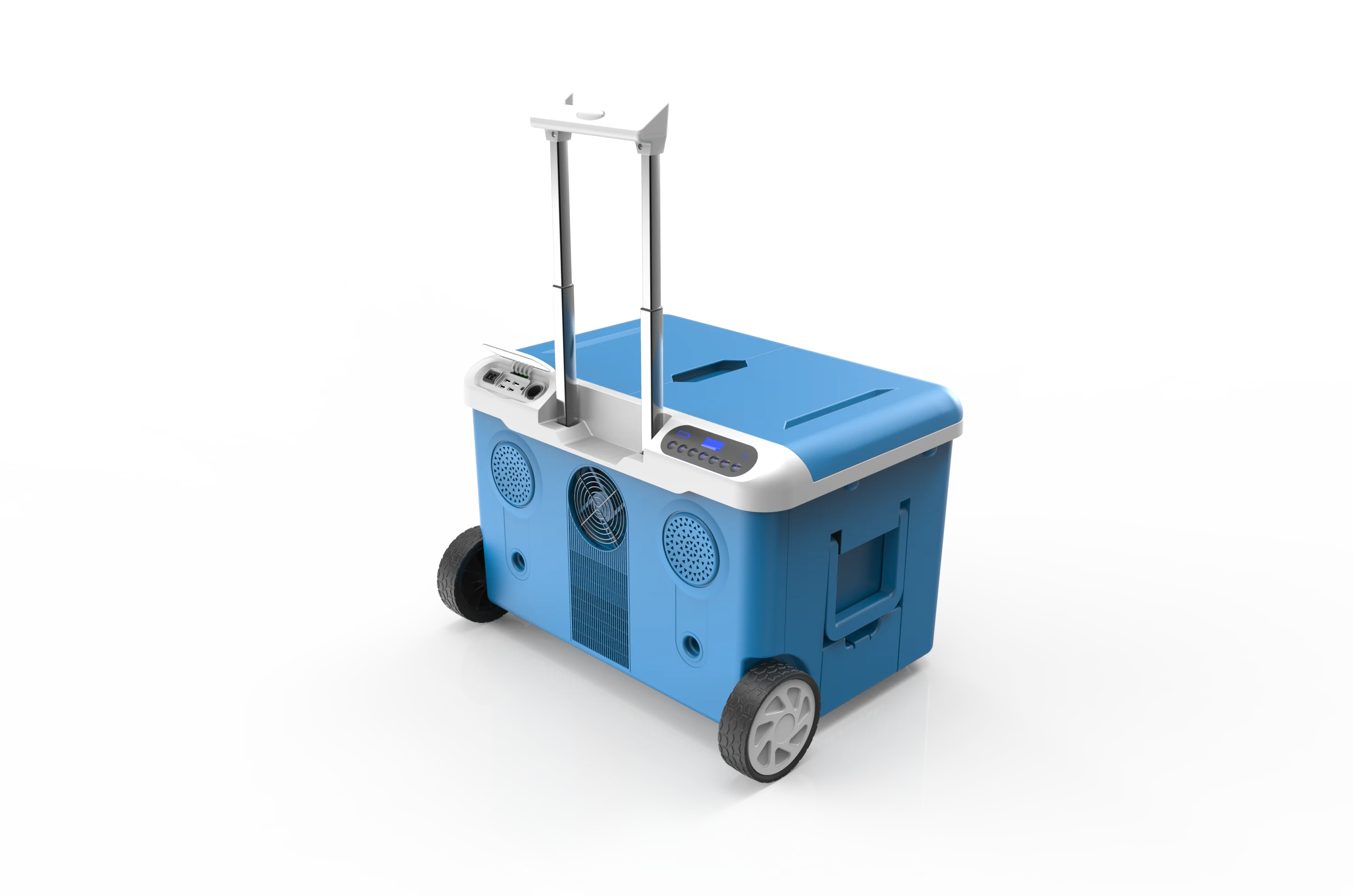 Портативный автомобильный холодильник с ручкой и колесиком, 12 В, 24 В