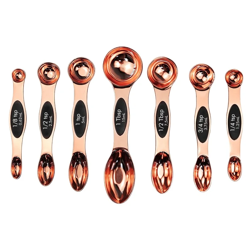 Столовая ложка из нержавеющей стали двухсторонний столовый прибор под розовое золото набор магнитных мерных