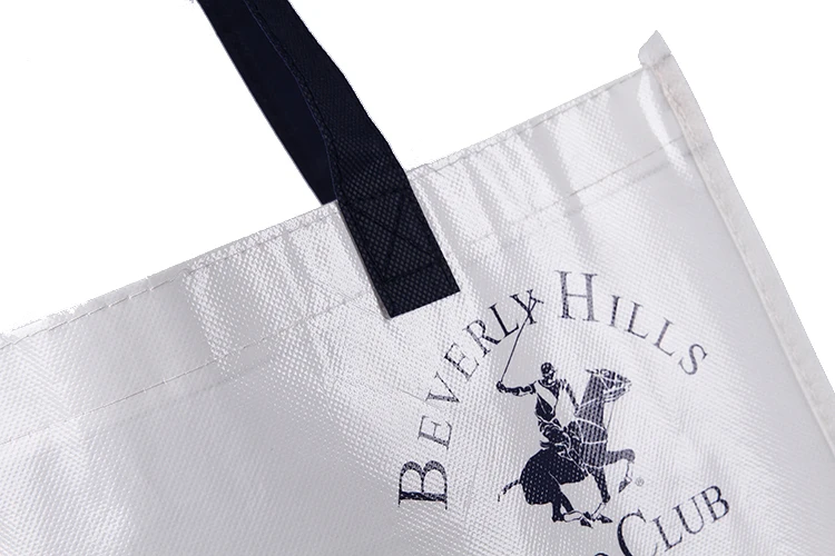 Custom Simple PP Non Woven Full Color Printing Laminated Shopping Advertisement Bag Promotional Outside non woven handles