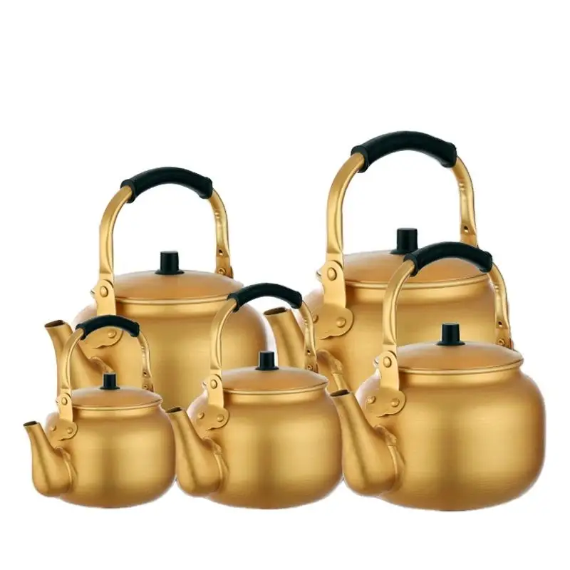 Aluminum yellow tea water kettle stove top whistling kettle Large Capacity Gas Water Kettle