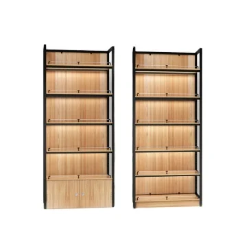 gondola shelving wooden metal guangzhou  supermarket shopping display rack shelf for sale